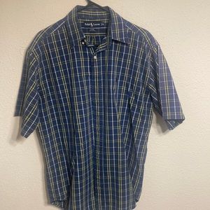 Mens 100% cotton Ralph Lauren button down short sleeve shirt!